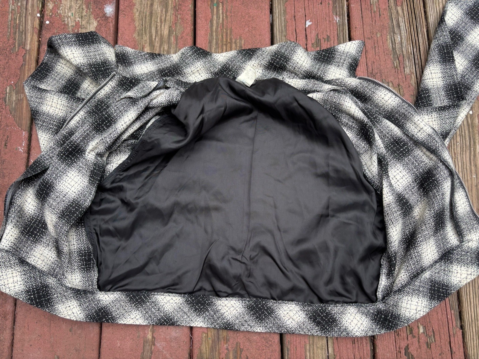 Vintage Insane 70s shadow plaid cropped jacket.S/M.union Made