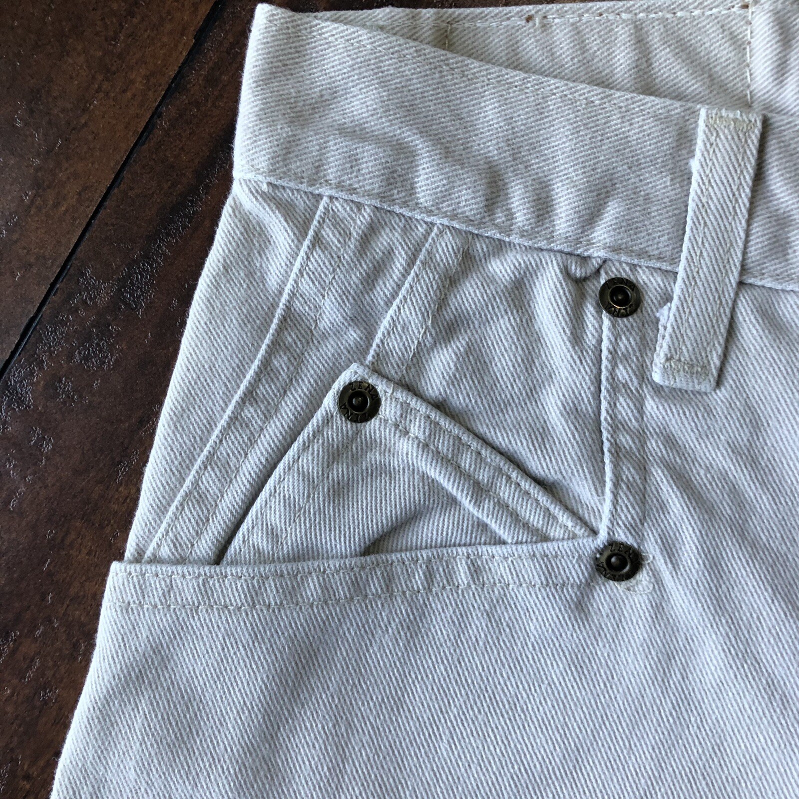 Zena Mom Jeans Size 8T High Rise Tapered Retro Tan Pockets 27×32 Vintage