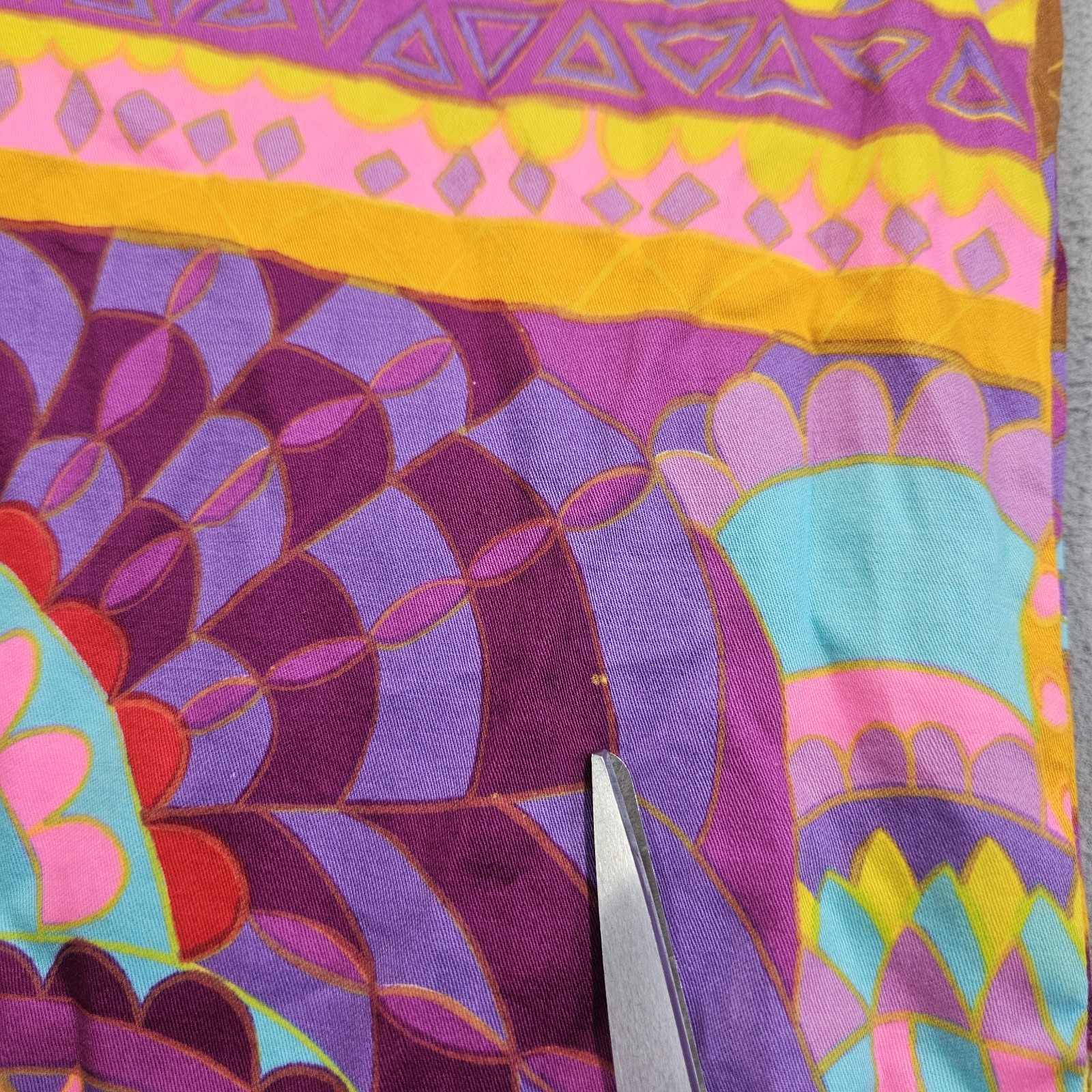 VTG 1960s Screen Printed Psychedelic Shift Dress Size S Japanese Retro Mod Gogo