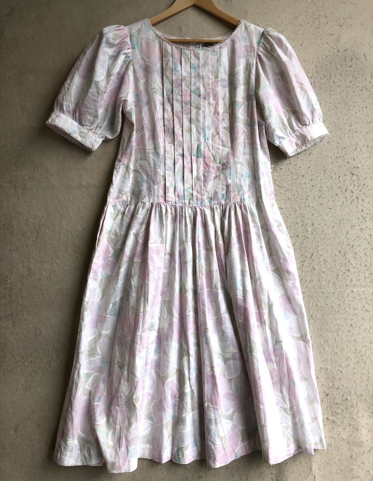 Lanz Originals Dress Made In Usa Vintage 70s Size 14 100% Cotton Womens Trad
