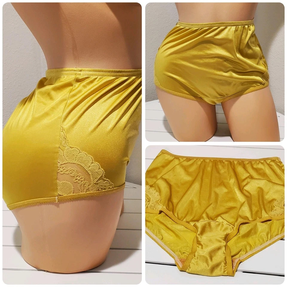 Vanity Fair Lace Nouveau Full Cut Nylon Panty Gold Gray Silver Colors Size 5-12
