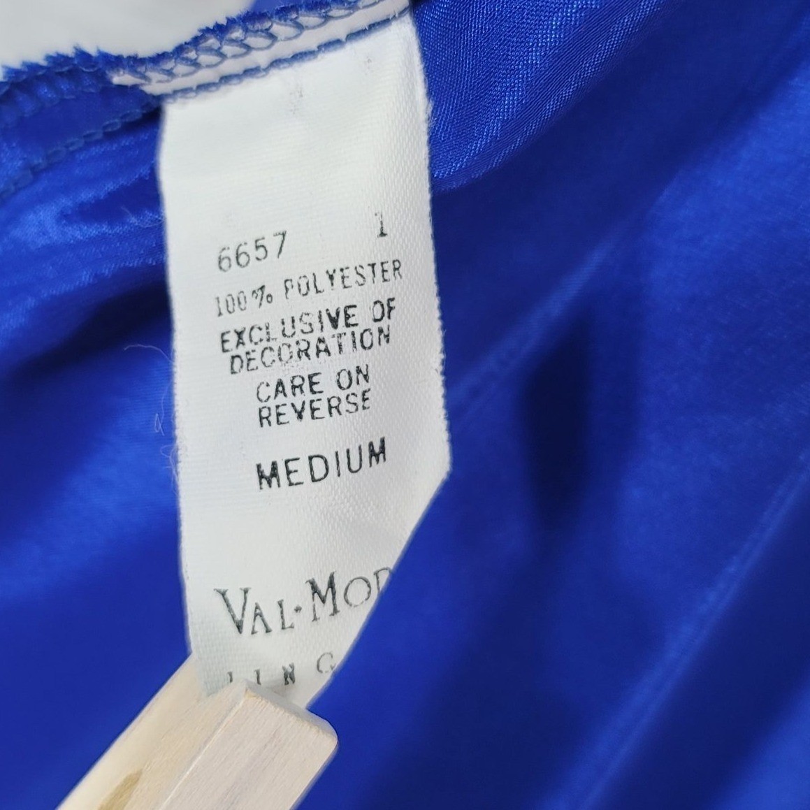 Val Mode Satin Chemise Slip Blue Medium Lace Trim Lingerie Nightie USA Vintage
