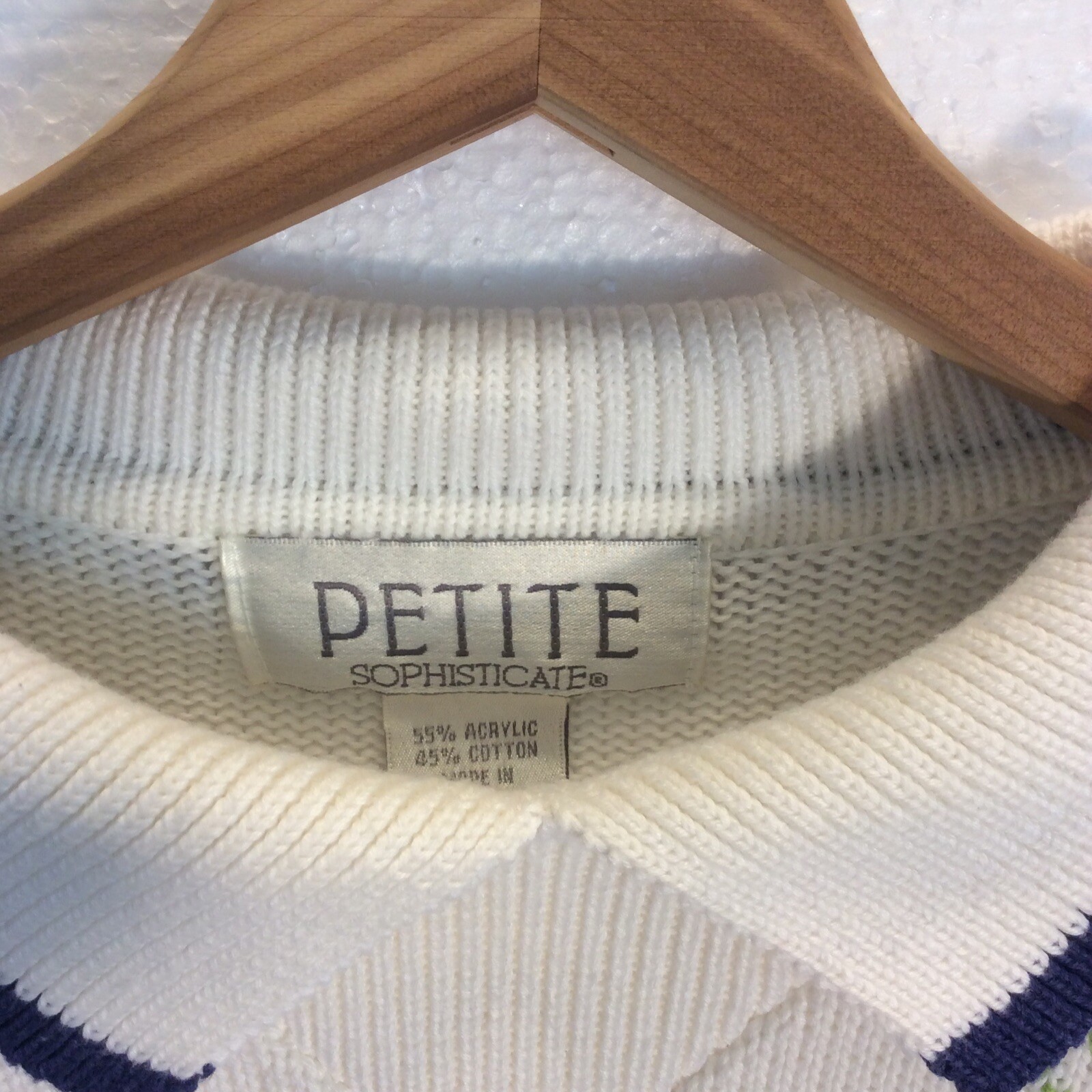 Vintage 80s Petite Sophisticate Medium Collared Sweater Argyle Preppy