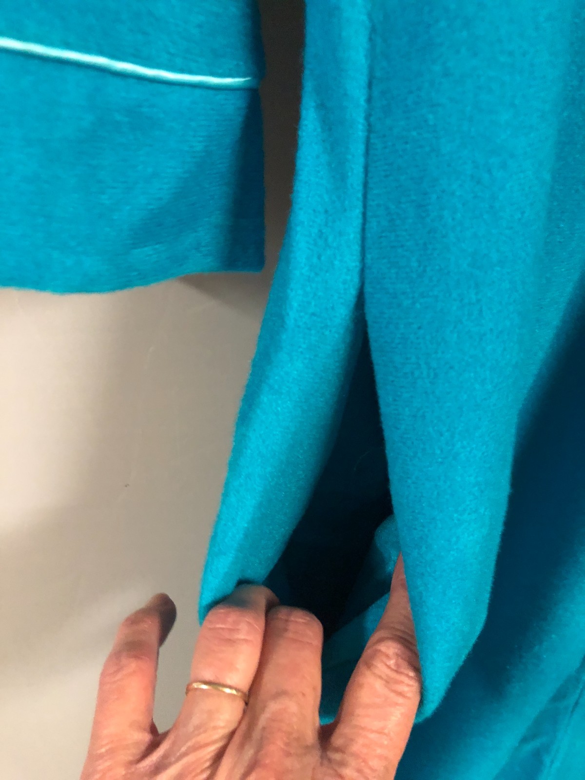 Vintage Goudchaux Soft Fleece Long Aqua Nightgown Robe Size Small Zip Closure