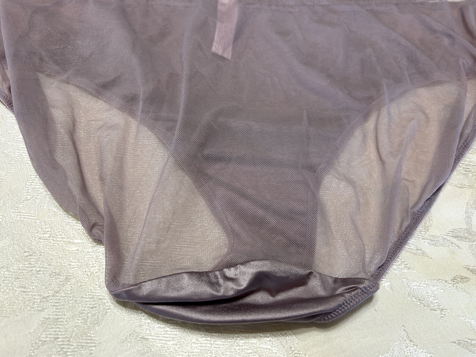 Vtg CACIQUE Second Skin Satin Embroidered Sheer Mesh 18/20 Brief Panties #162