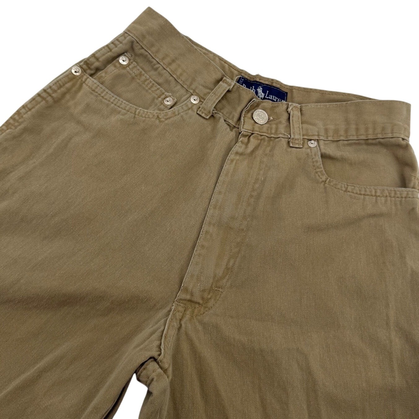 Ralph Lauren Twill Pants Women&rsquo;s 8 Tan Khaki Vintage USA Straight Leg Cotton