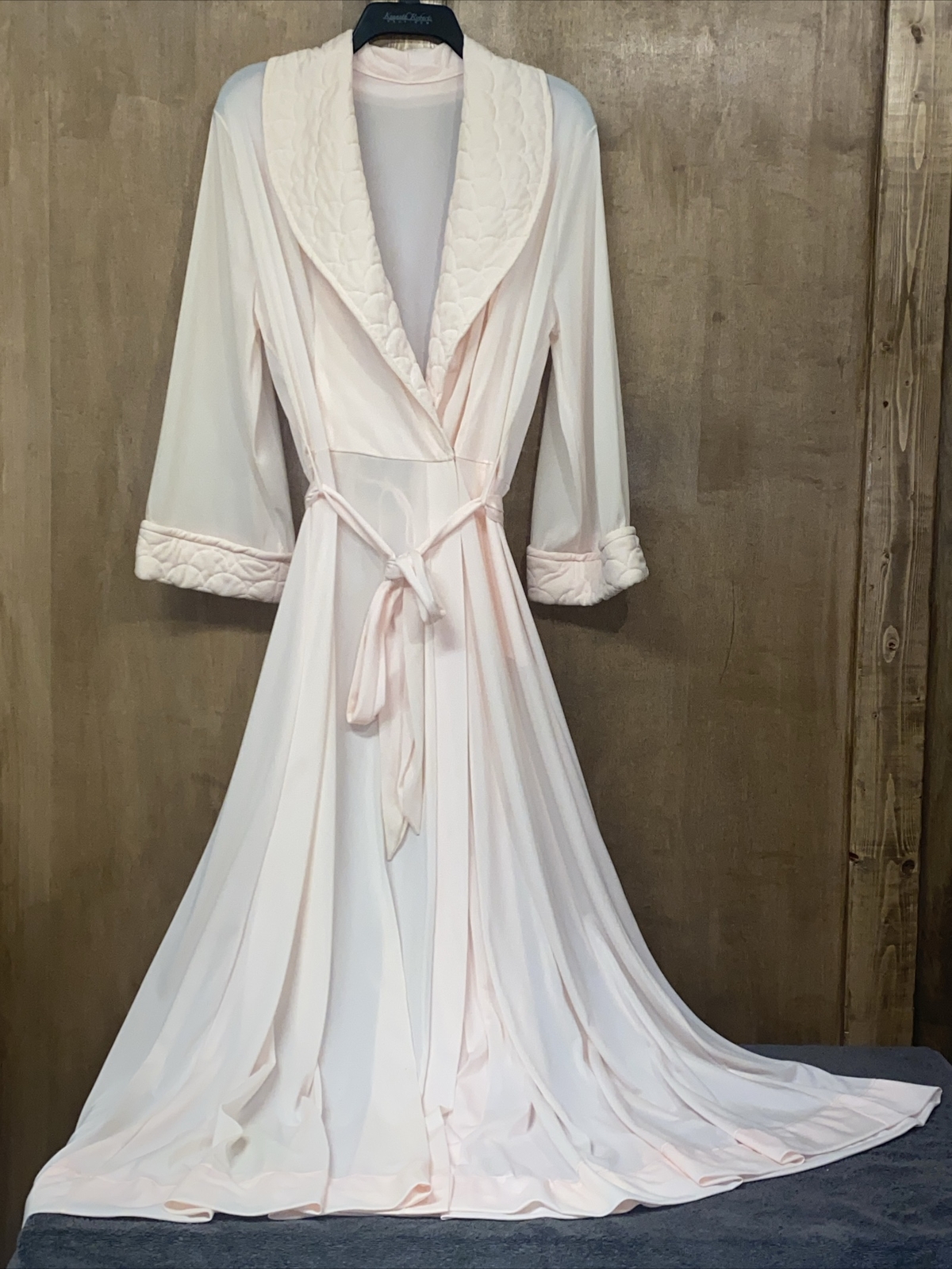 VTG Van Raalte Long All Nylon Soft Pink Peignoir Robe 132’ Sweep Olga Style