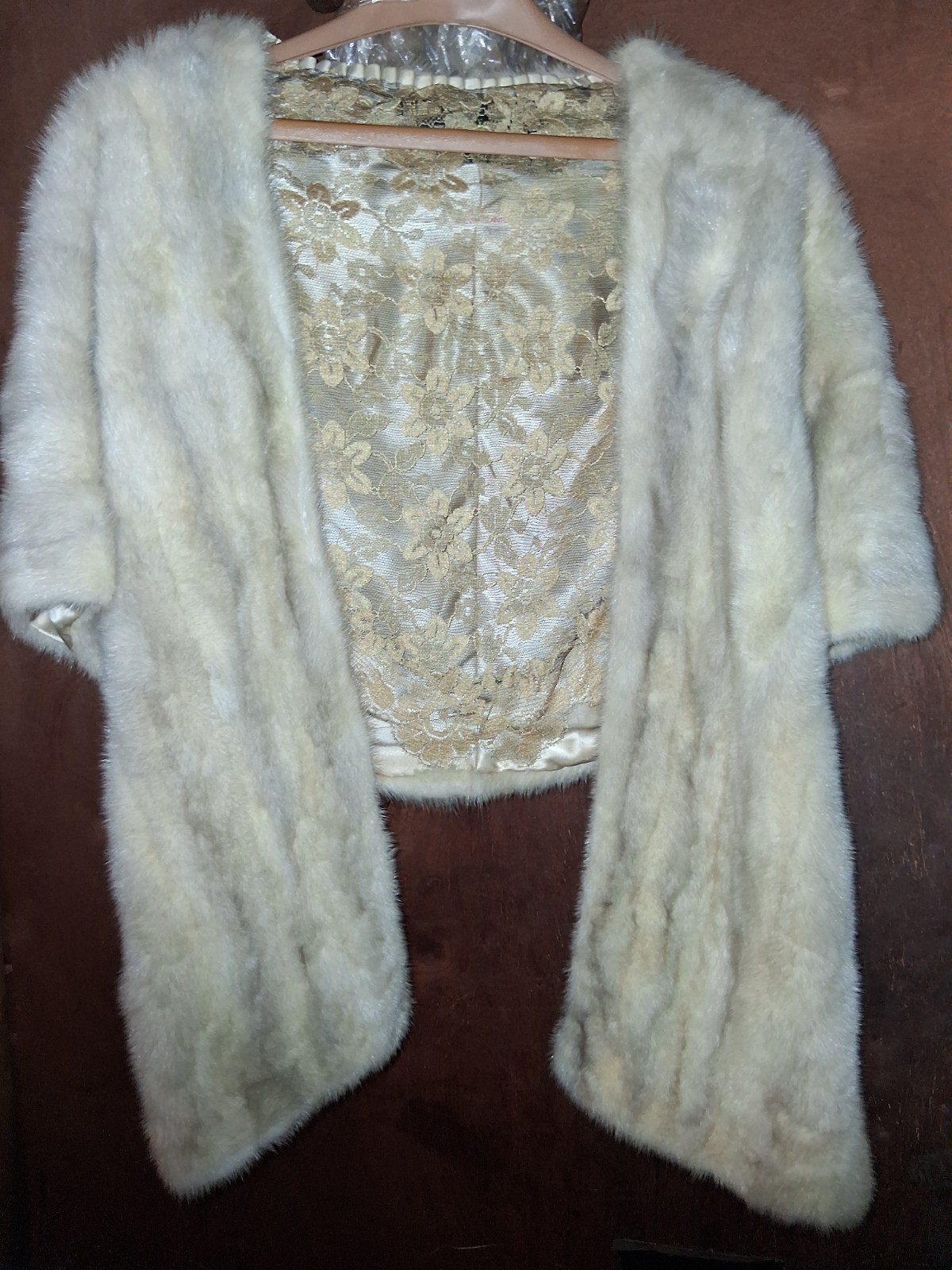 antique RARE Blonde Mink Fur Stole