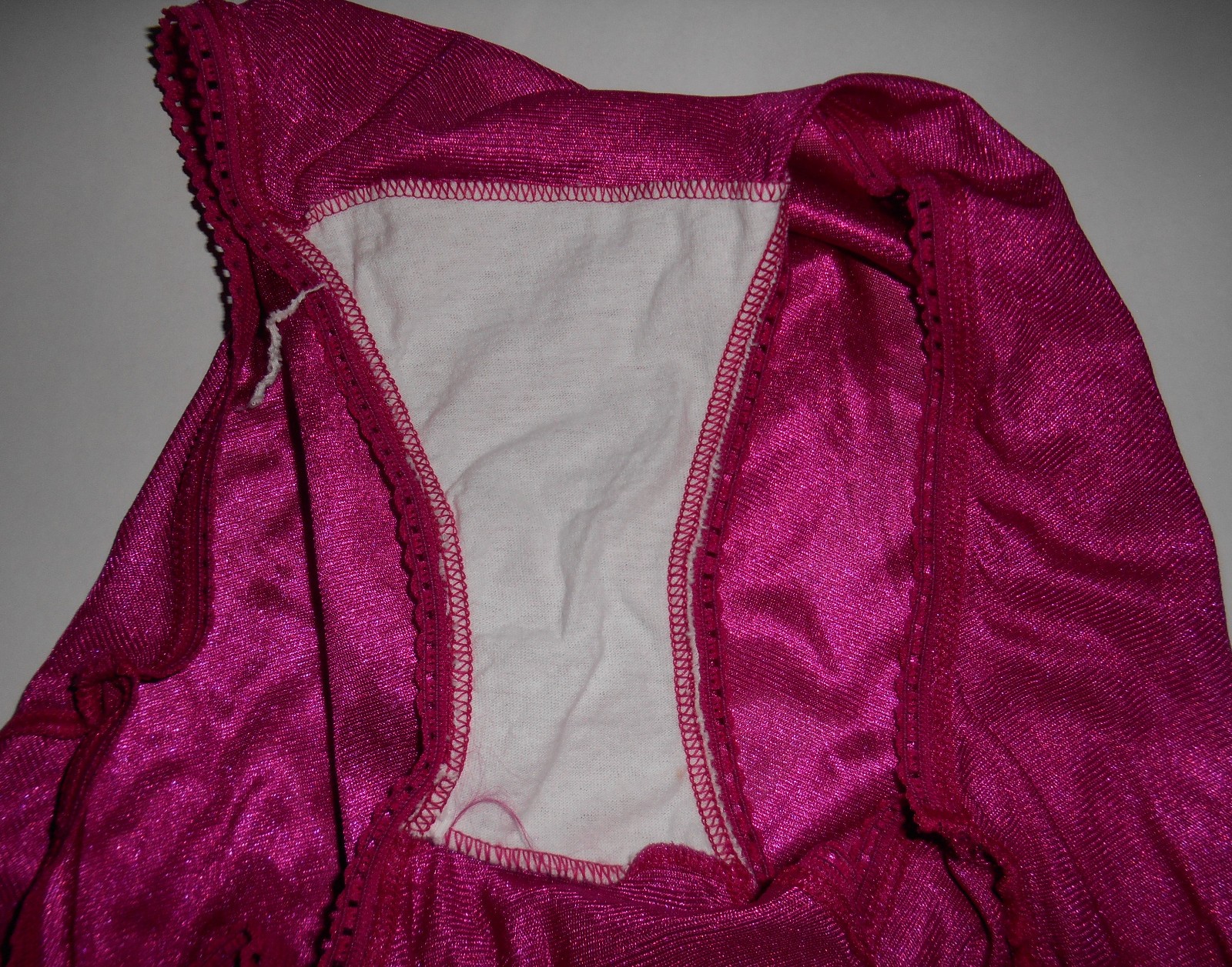 Vintage Simply Basic Shiny Silky Magenta Nylon Granny Sissy Panties Sz 12/13