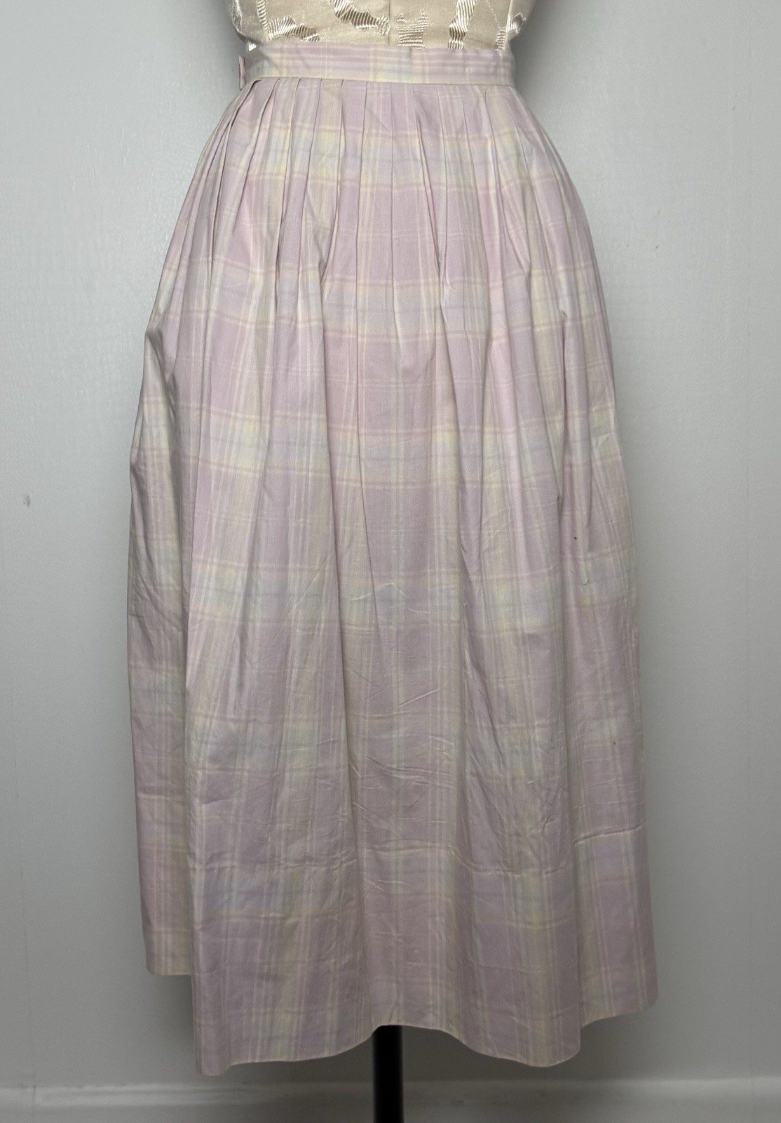 Vtg F.R. Tripler 2 Pc Skirt Top Set 8 Lavender Plaid 40s Tea Dress S/M