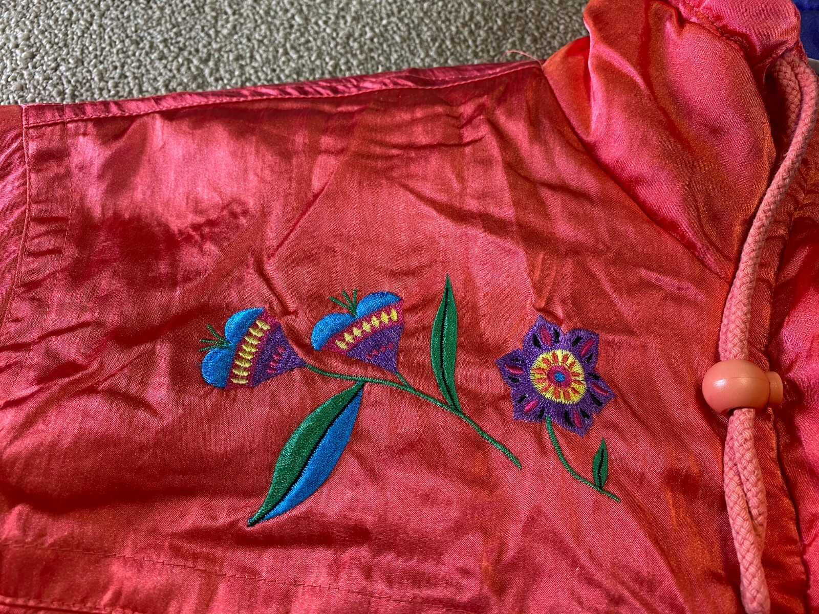 Ellesse Ski Jacket Womens Pink Purple Flowers Floral S Nylon VTG