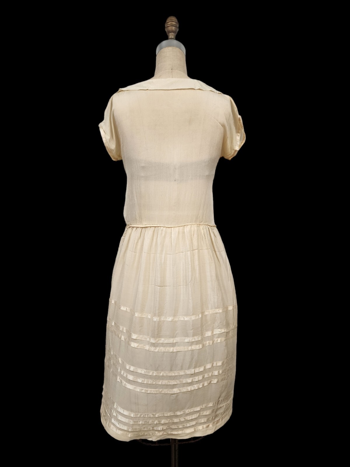 Vtg 20s Silk Chiffon Flapper Boho Bridal Dress + Rare Original Photo + Frame!