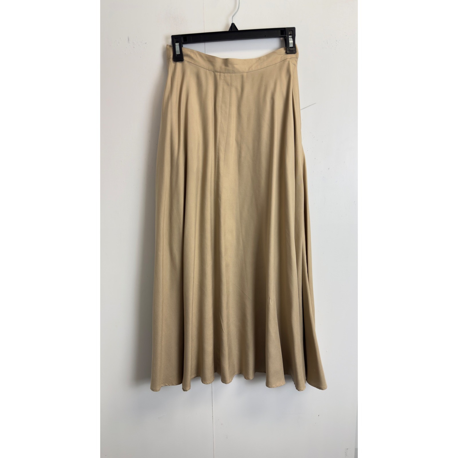 Adrienne Vittadini Vintage 100% Silk 2 Piece Safari Skirt Set Khaki Tan S/6