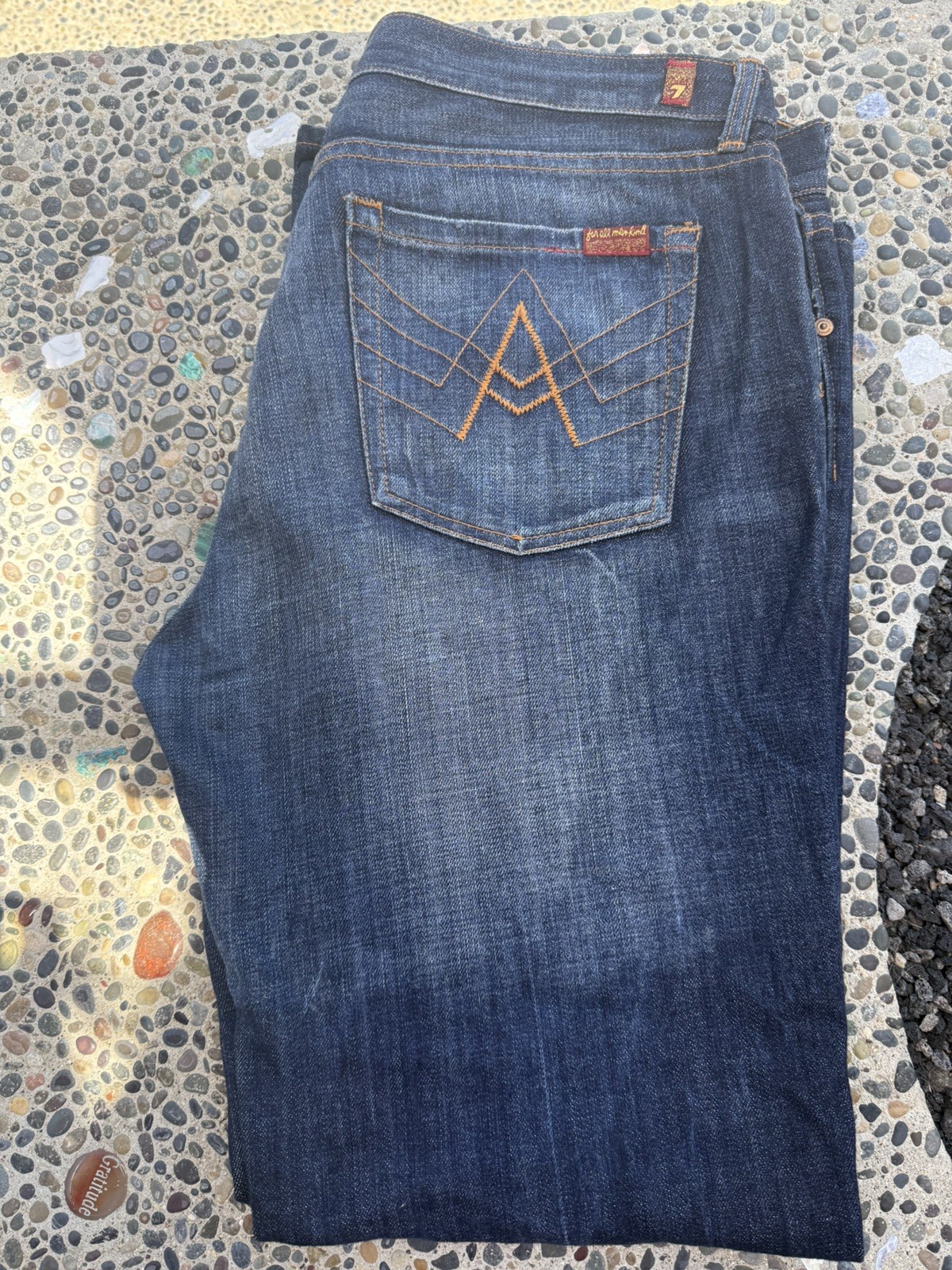 Vintage Y2K 7 For All Mankind Jeans Womens 36 Bootcut Made USA Dark Wash 100% Co