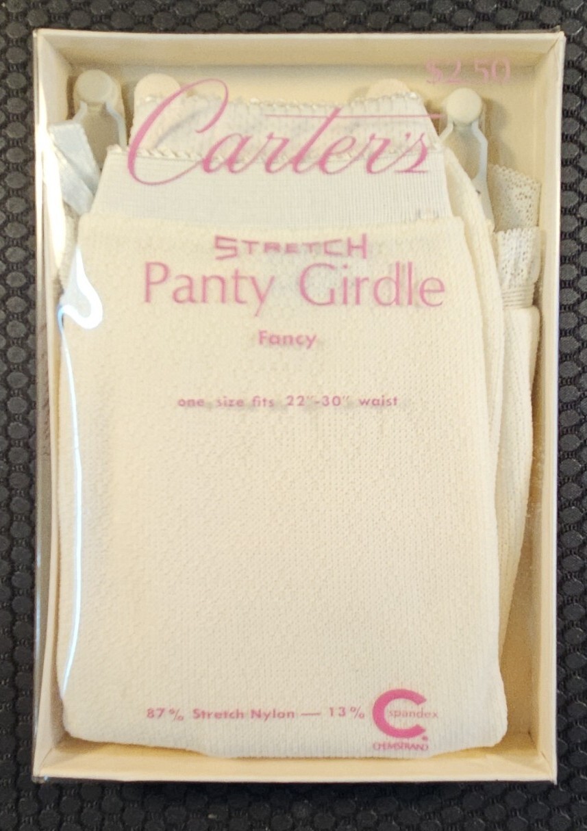 Vintage Carters STRECTH Panty Girdle Fancy 22&Prime; – 30&Prime; in. Waist Nylon Spandex