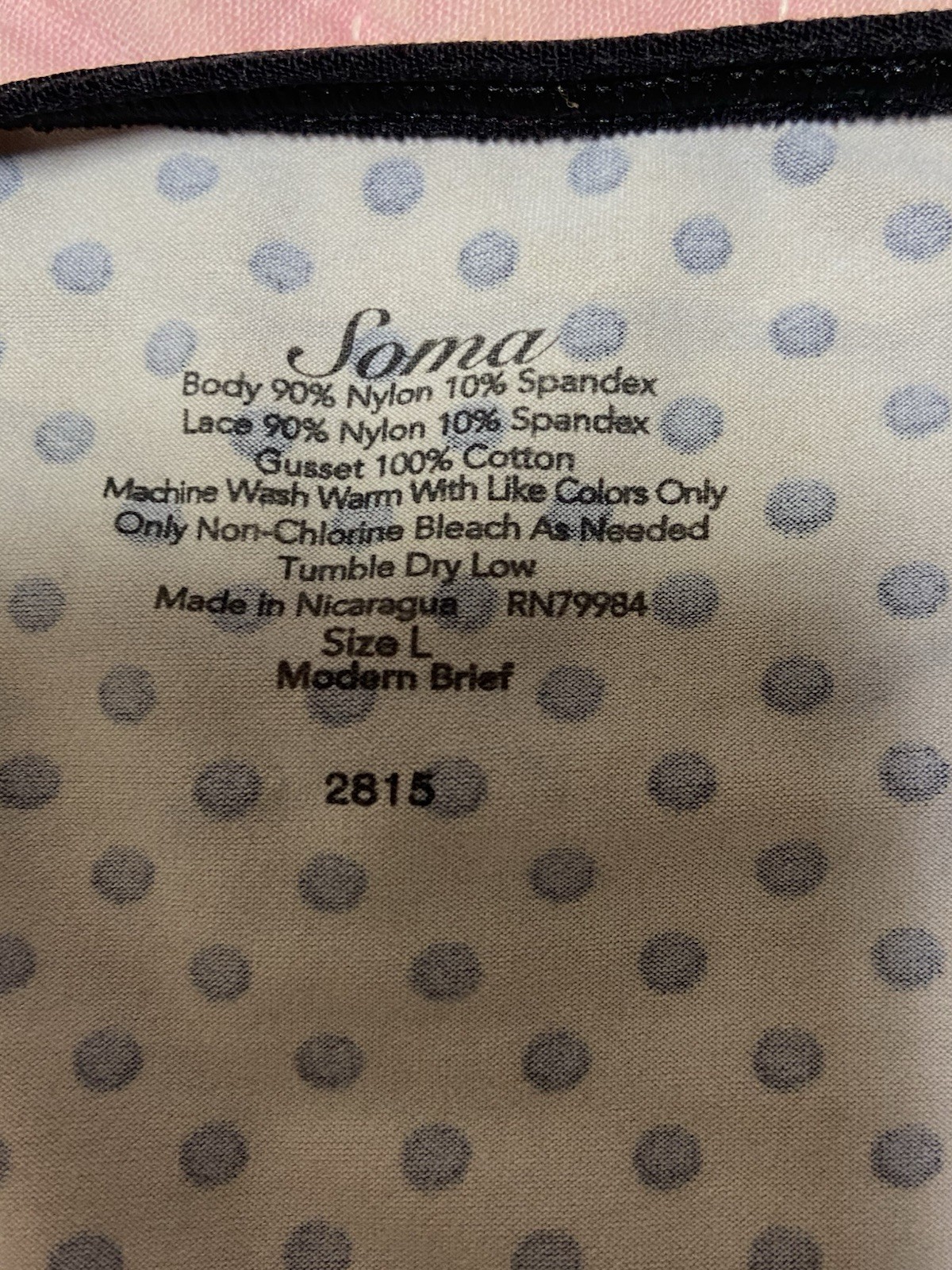Warner’s L 7 Black & White Trim Polka Dot Bikini Panties