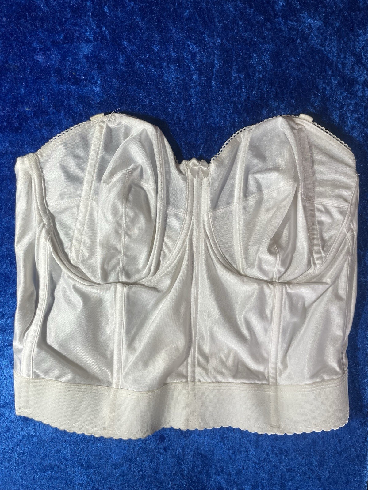 Vintage Goddess Bra 40dd White Longline Boned Corset Underwire Lingerie