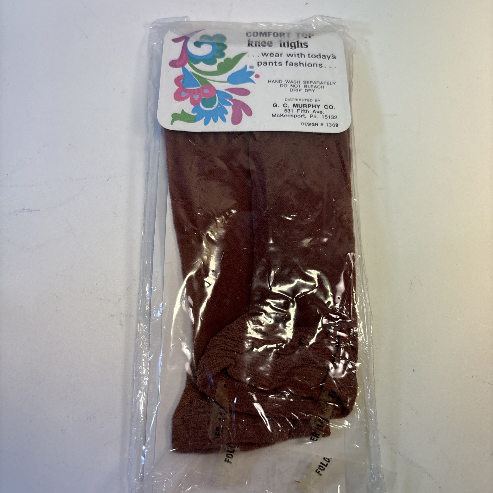 VTG Retro NOS Knee Highs Nylons Cinnamon 8-1/2 To 11 Standard G.C. Murphy Co