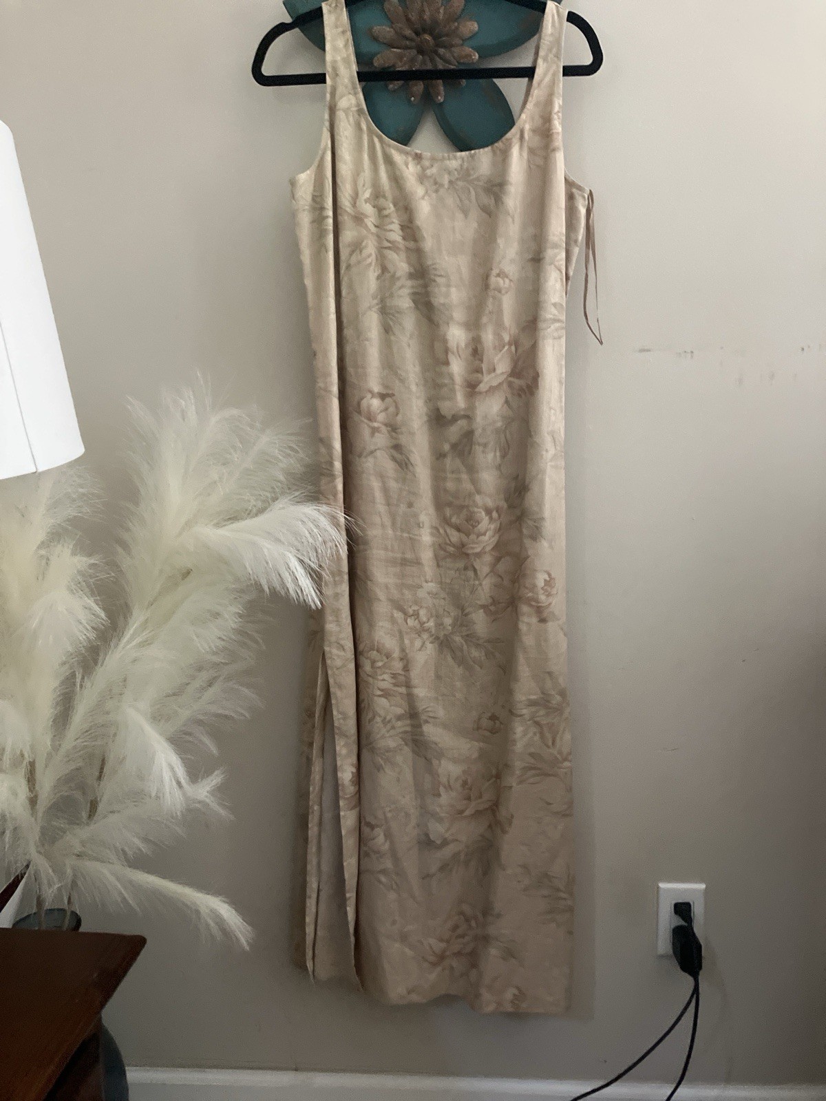 Vintage Emanuel Ungaro Liberté 100% Linen Floral Maxi Dress – Size 12