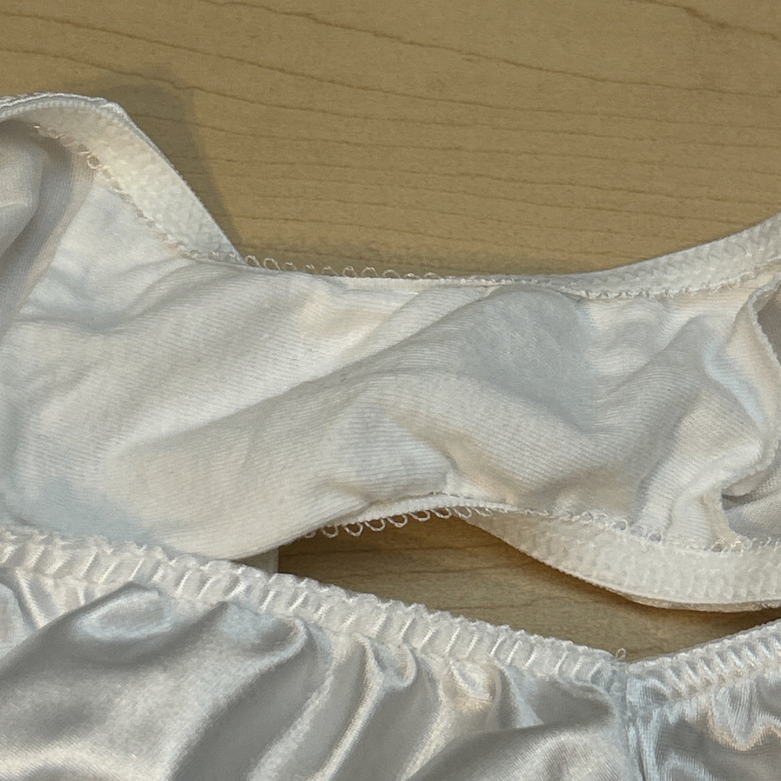 Vtg 90s Victorias Secret Hi Cut Hipster Panties M Second Skin Satin White 7424