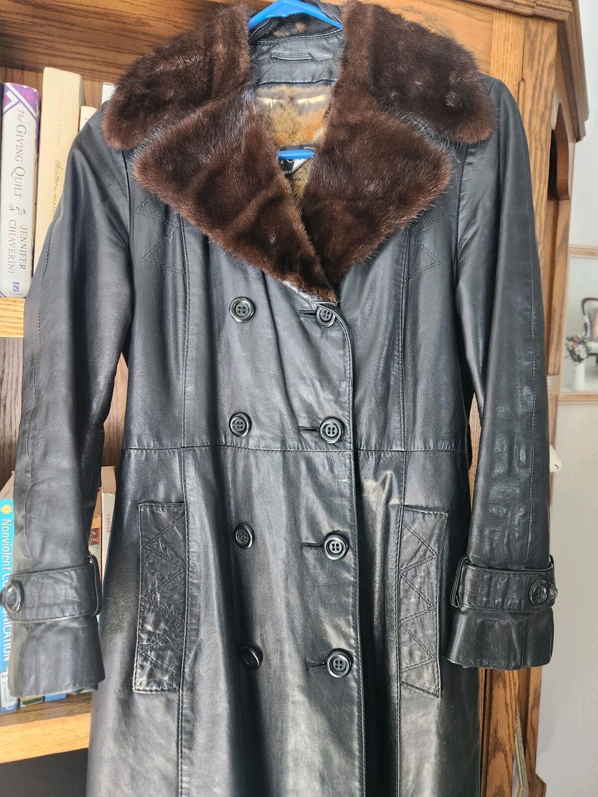 Saks Fifth Avenue Revillon Boutique Paris Trench Mink Hamster Leather Fur Coat