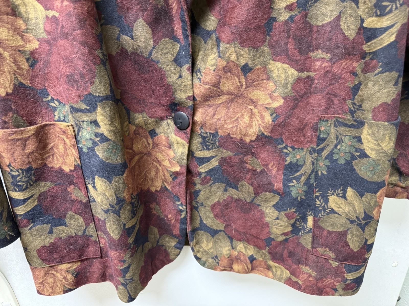 Joanna Plus Vintage Fall Colors Long Blazer One Button Size 22 Pre-Owned Good