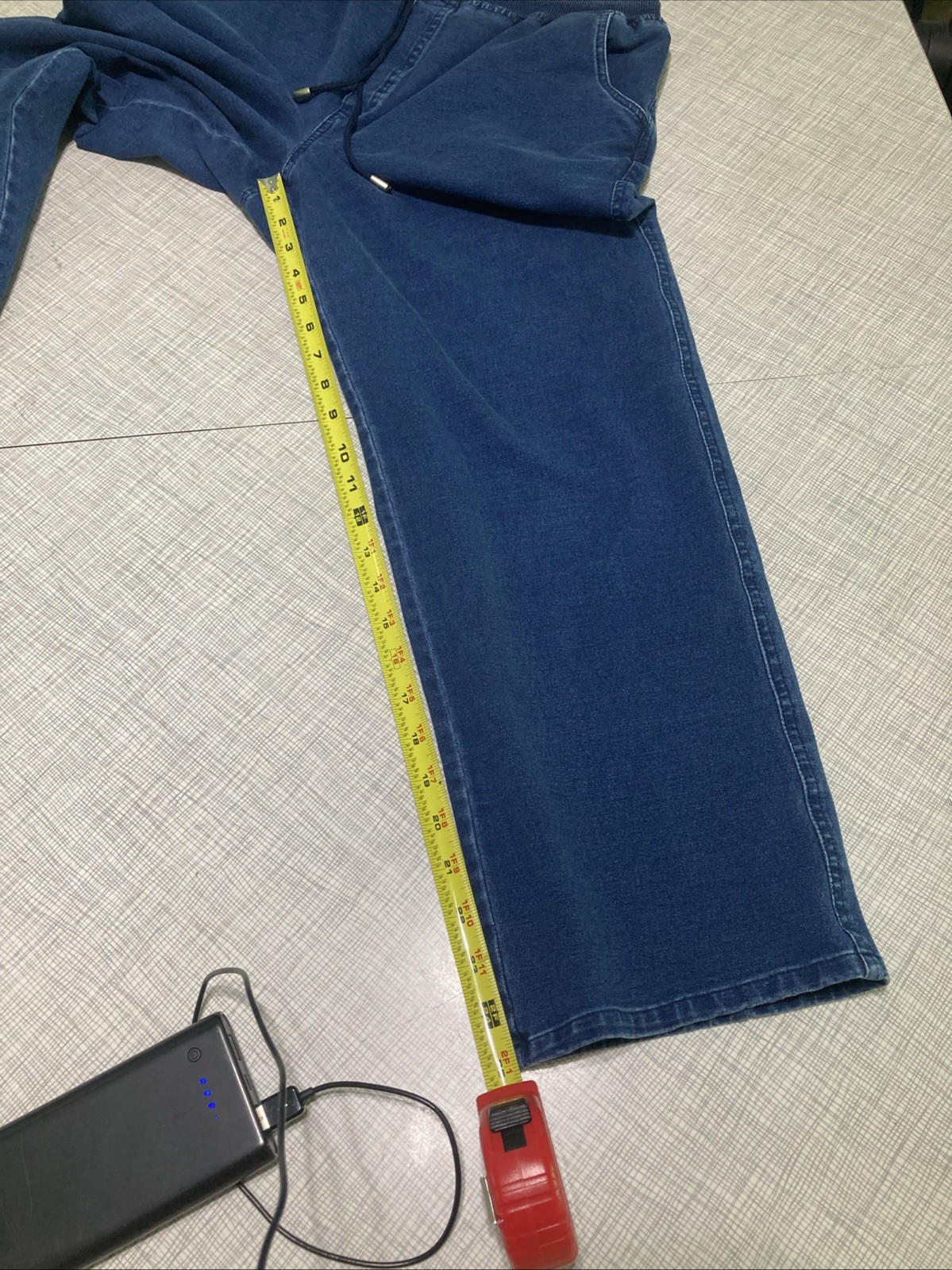 Vtg 90s Y2K Blast Drawstring Denim Pants Petite Medium PM Elastic Waist Comfort