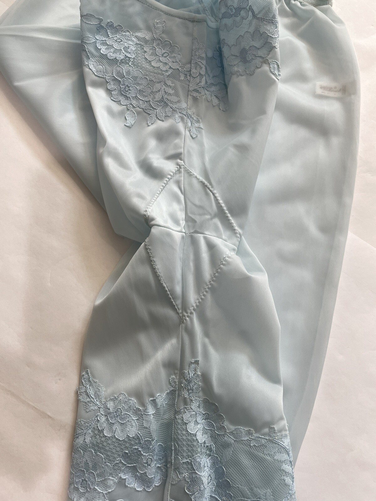 VTG Bloomers Knicker Semi Sheer Blue Pettipant Shorts Half Slip Lace SZ XS 4