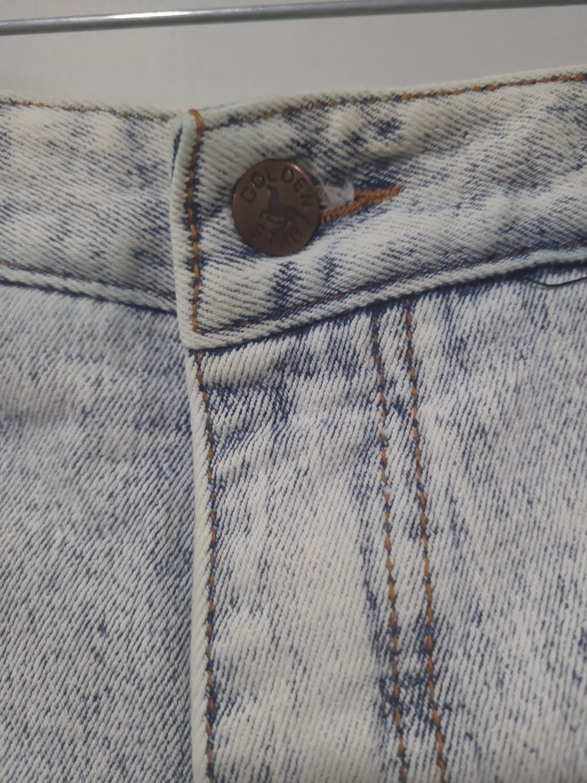 Vintage Golden Star High Rise Acid W Jean Shorts Junior 13/14 Lace Heart Inserts