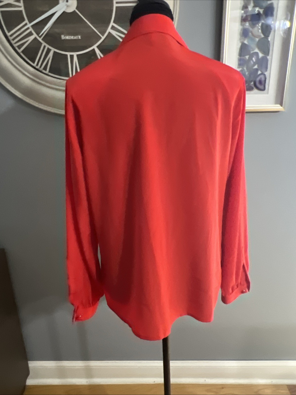 Women&rsquo;s Regina Porter Vintage Blouse 1980&rsquo;s Size 10 Bright Red Button Down