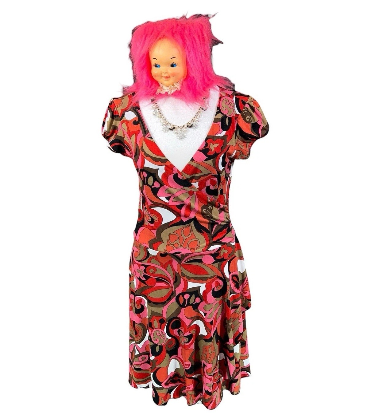 VINTAGE 1990s Y2K RUFFLE WHIMSICAL FLORAL DRESS WITCH FOREST FAIRY ETHEREAL CLUB