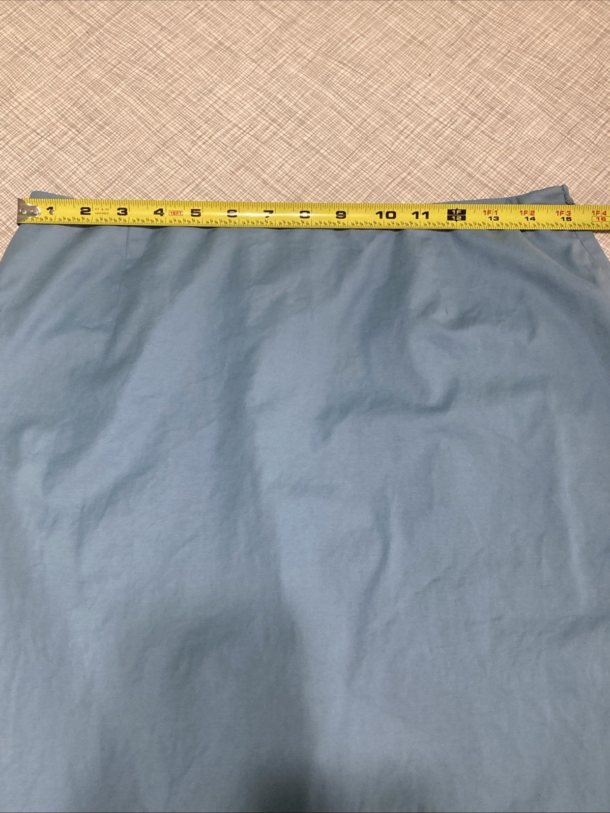 Vintage 1990s ALFANI Skirt Size 6 Light Blue Cotton Silk Blend Lined Ruffle Hem