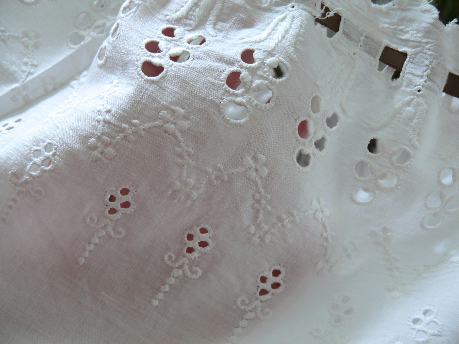 1890`s White Antique Corset Cover Camisole Chemise Cotton Eyelet for Youth XXS