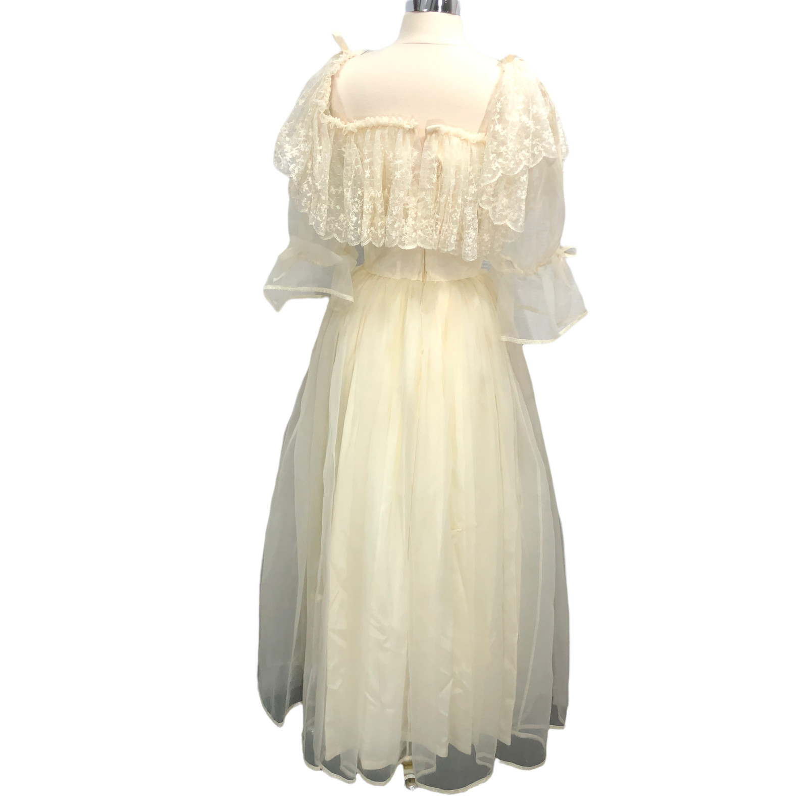 Hamilton Colonial Style Vintage Handmade Wedding Dress Organza Full Skirt Lace