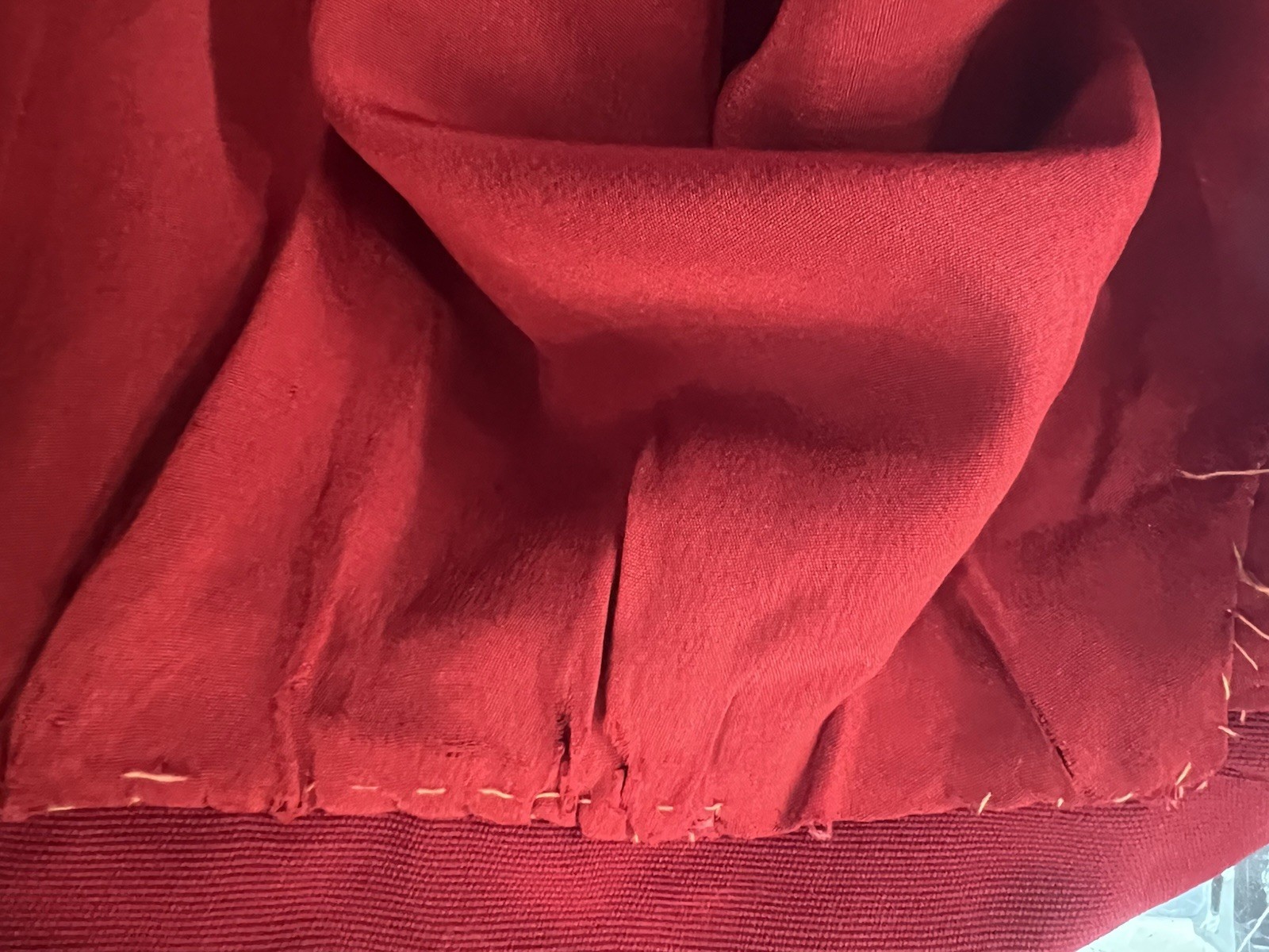 Smashing 1920’s Red Faille Coat Lined In Red Silk