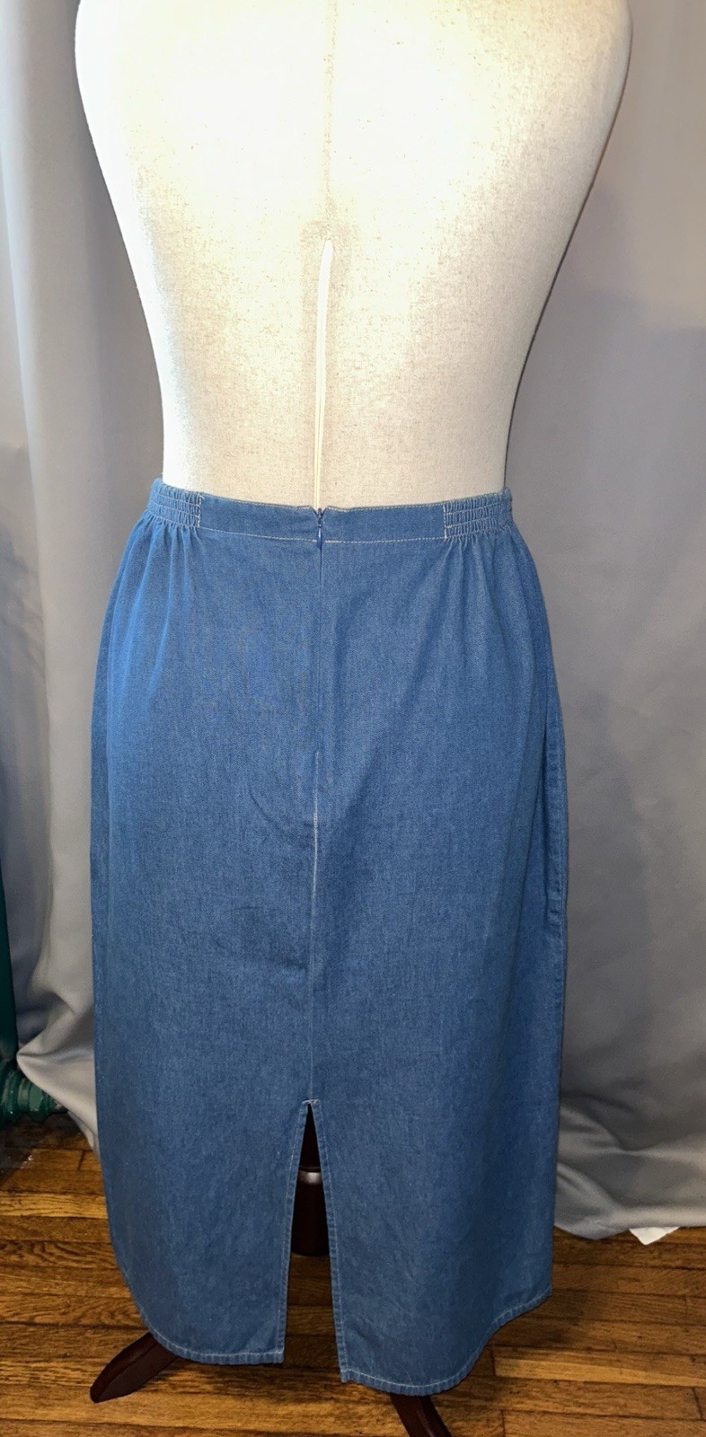 Vintage Cottagecore Embroidered Denim Two-Piece Maxi Set Women&rsquo;s