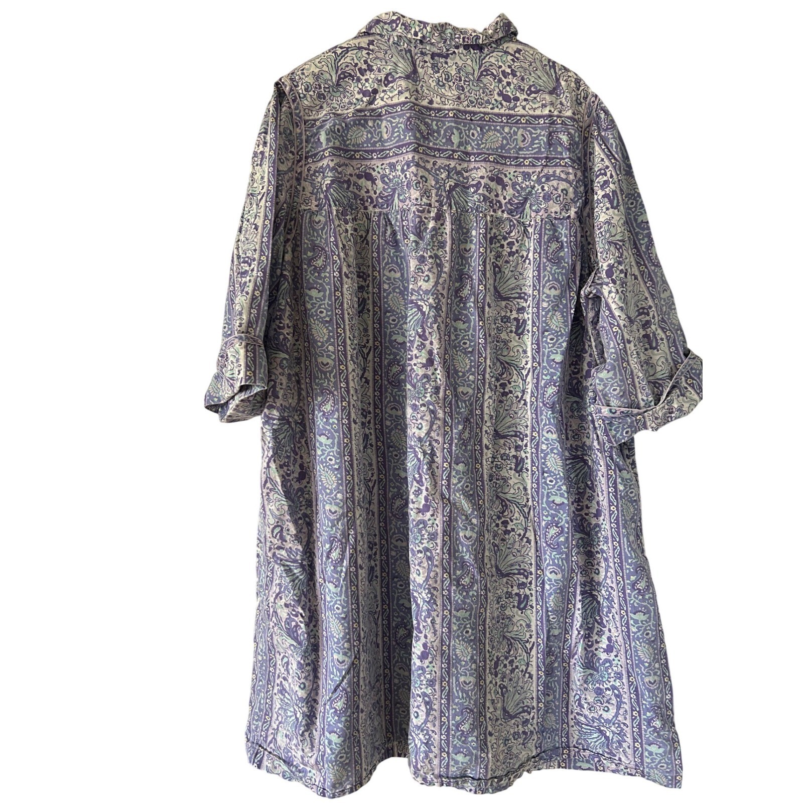 Vintage Models Coat Pearl Snap Housecoat Mumu Lavendar Purple Paisley Robe 3X