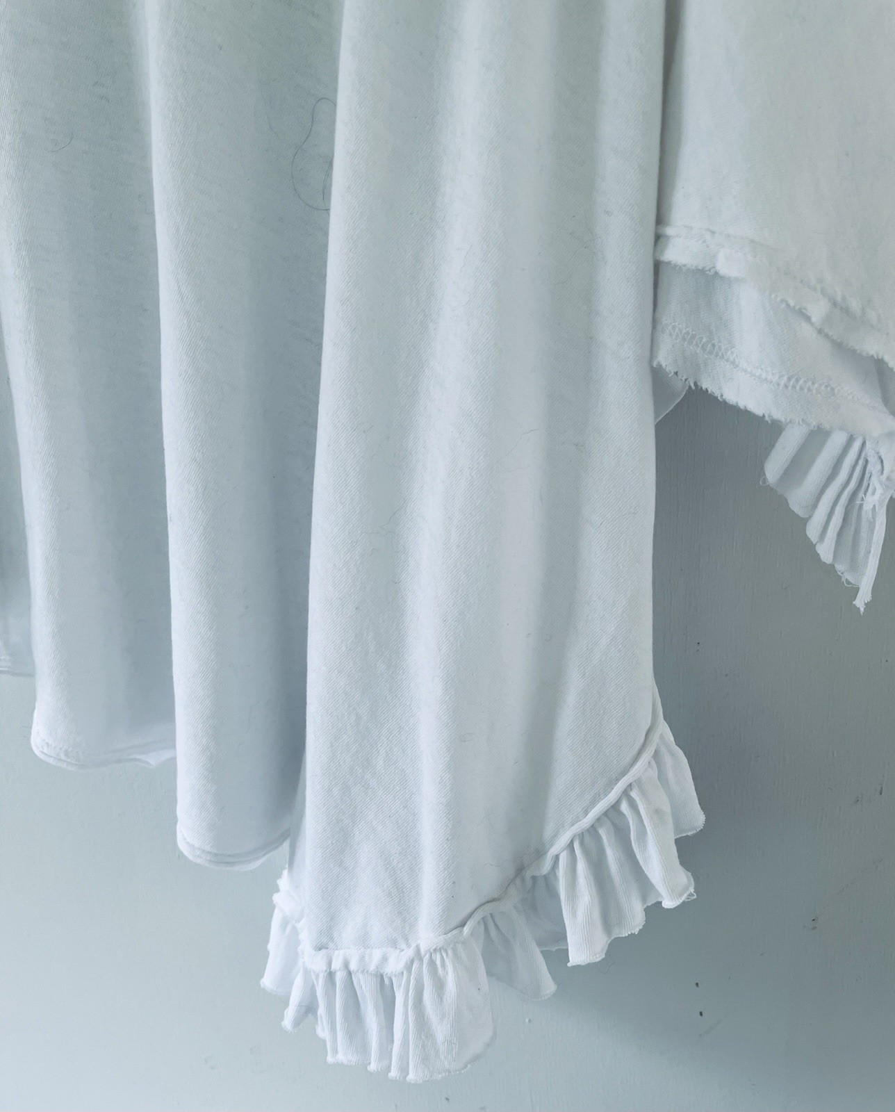 Comme Des Garcon Vintage 2012 Cotton Ruffle Crop T Shirt Top
