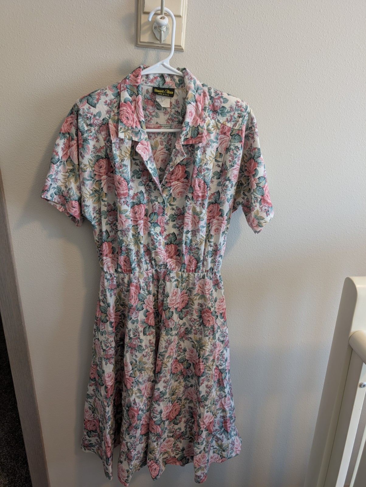 Stuart Alan Women&rsquo;s Large Size 12 Vintage Made In USA Floral Dress Shoulder Pads