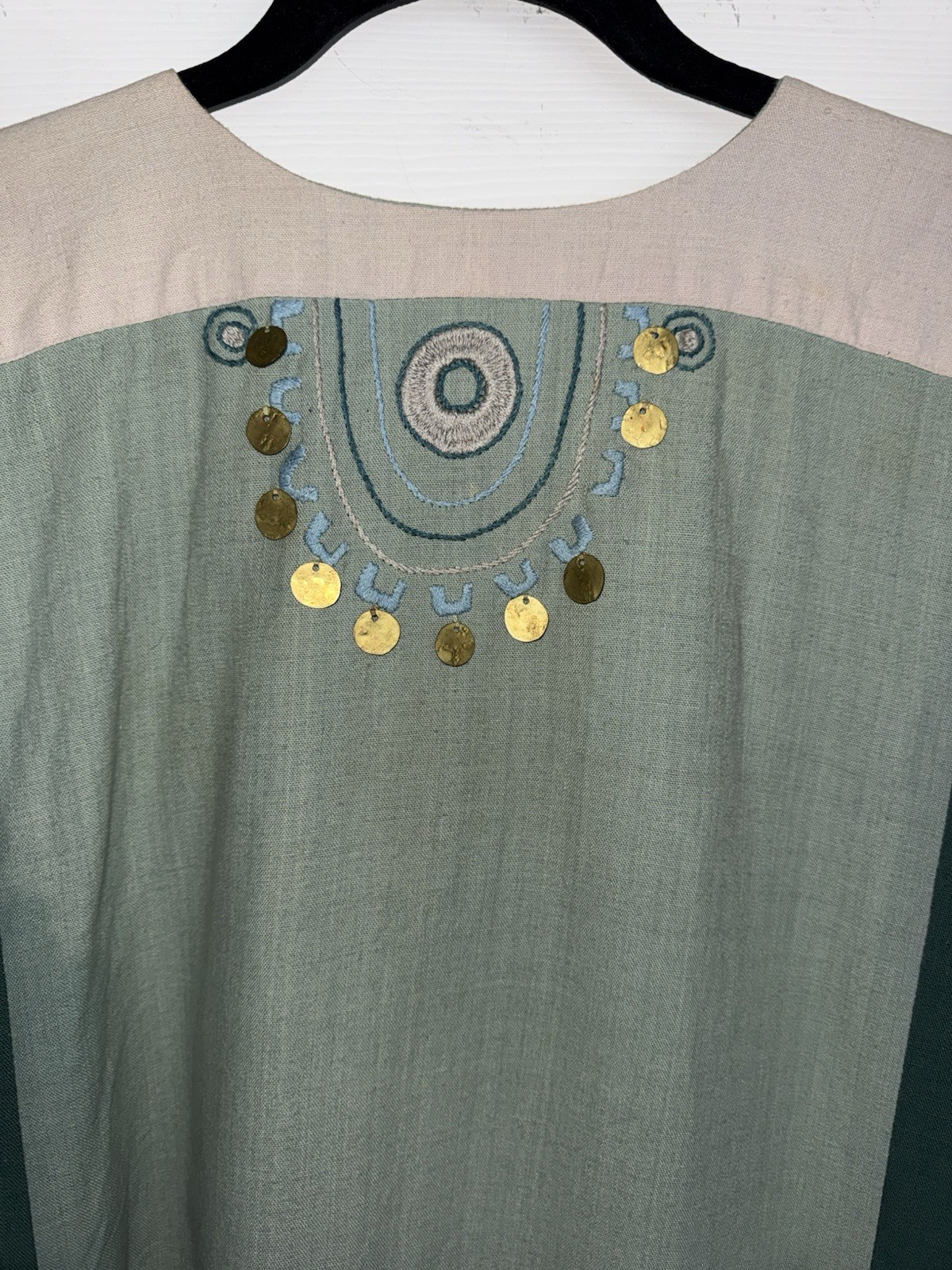 Vintage The Chair House Evil Eye Woolen Mill Ghirardelli Square Kaftan Dress VTG
