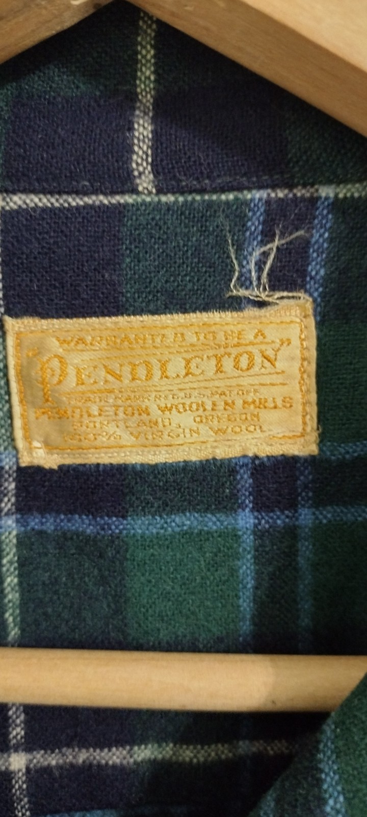 Vintage Pendleton 49er Shacket Black Watch Plaid Virgin Wool Pre 1964 Near Mint