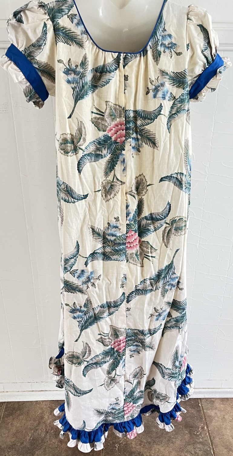 Vintage 1980s 90s REYN SPOONER Reverse Cloth Hawaiian 🌺 Dress Mumu Muumuu-Sz XS