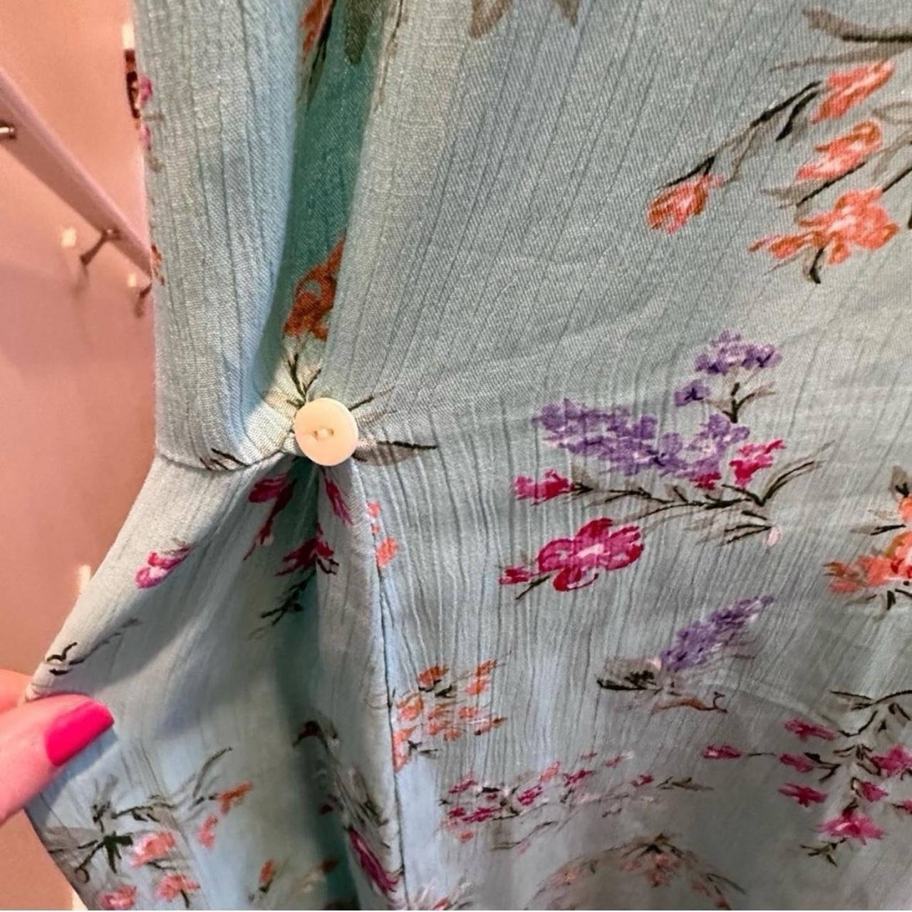 Vintage 90s Eddie Bauer Floral Rayon Midi Dress Cottagecore Large