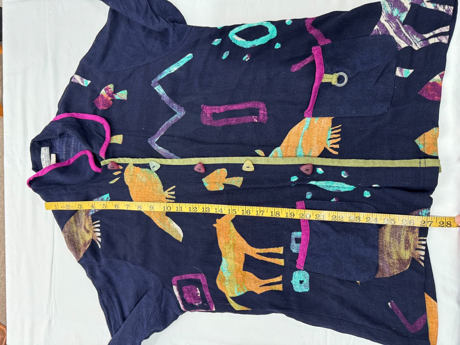 Vtg Nino Wong California Womens Sz M? Shirt Jacket Boho Art to Wear Horse Birds