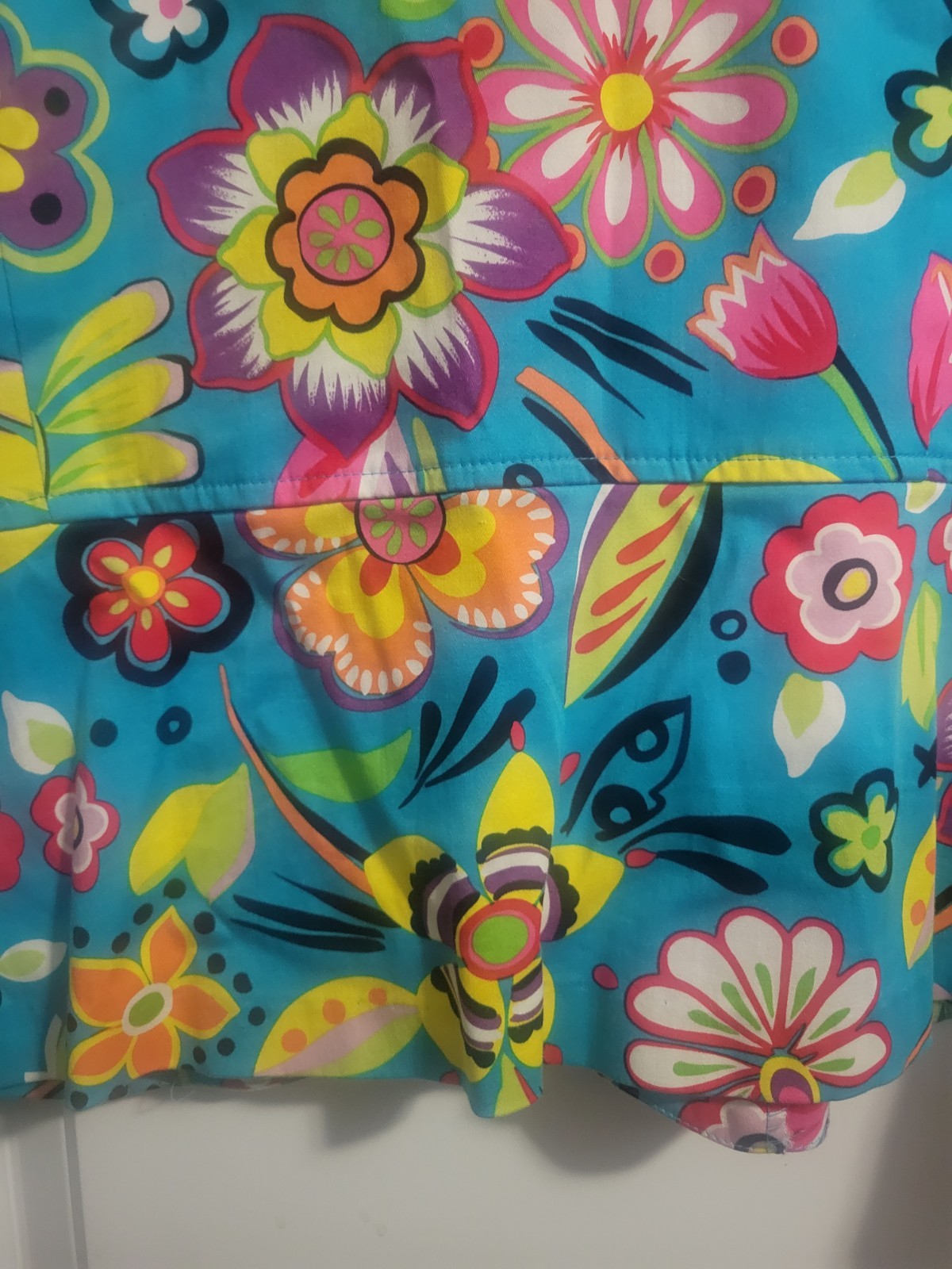 Vtg Bamboo Traders Blazer Vibrant Floral Print Women&rsquo;s XL EUC