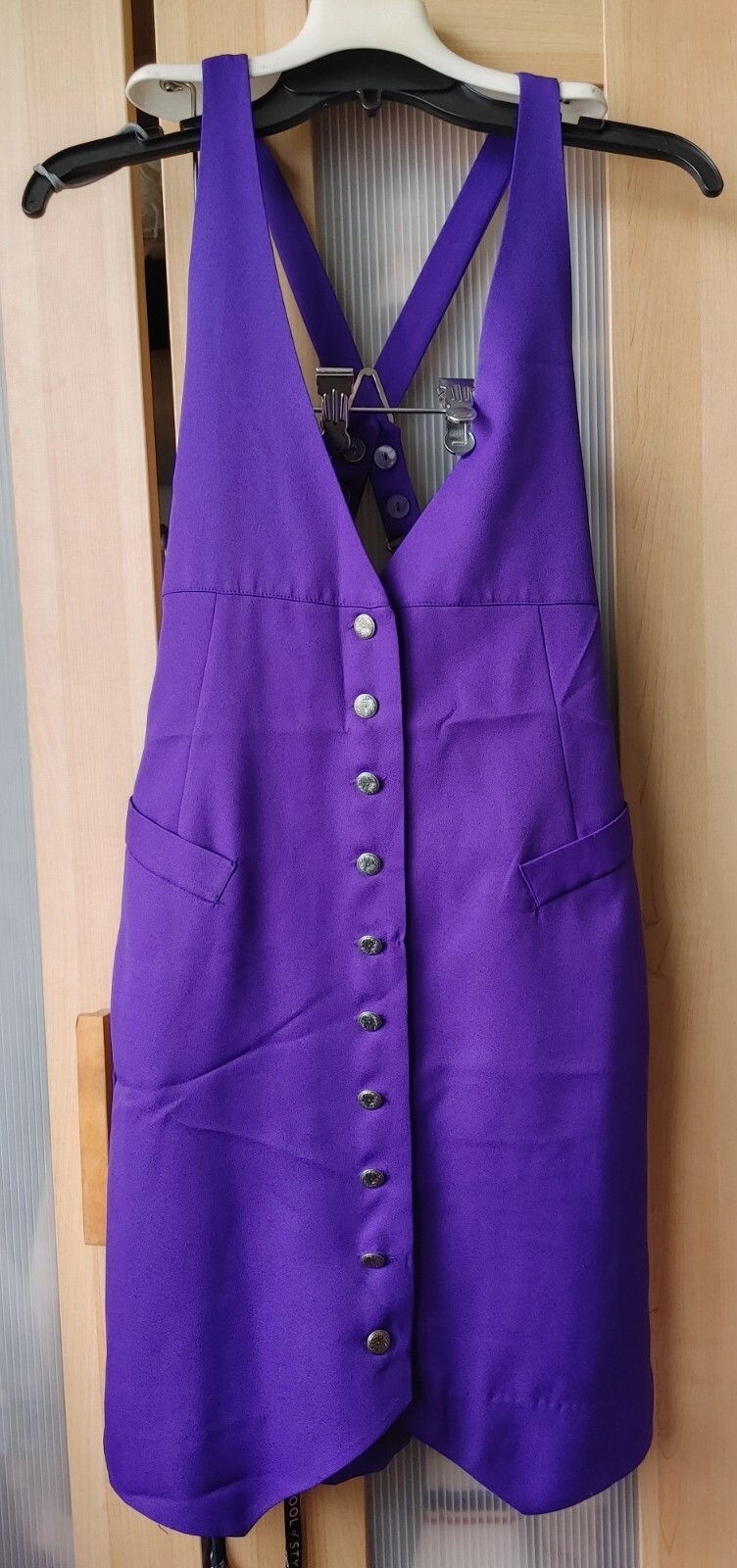 VINTAGE Audrey Celine Deep Purple Suspender Dress RARE Sz 7/8 (measured)