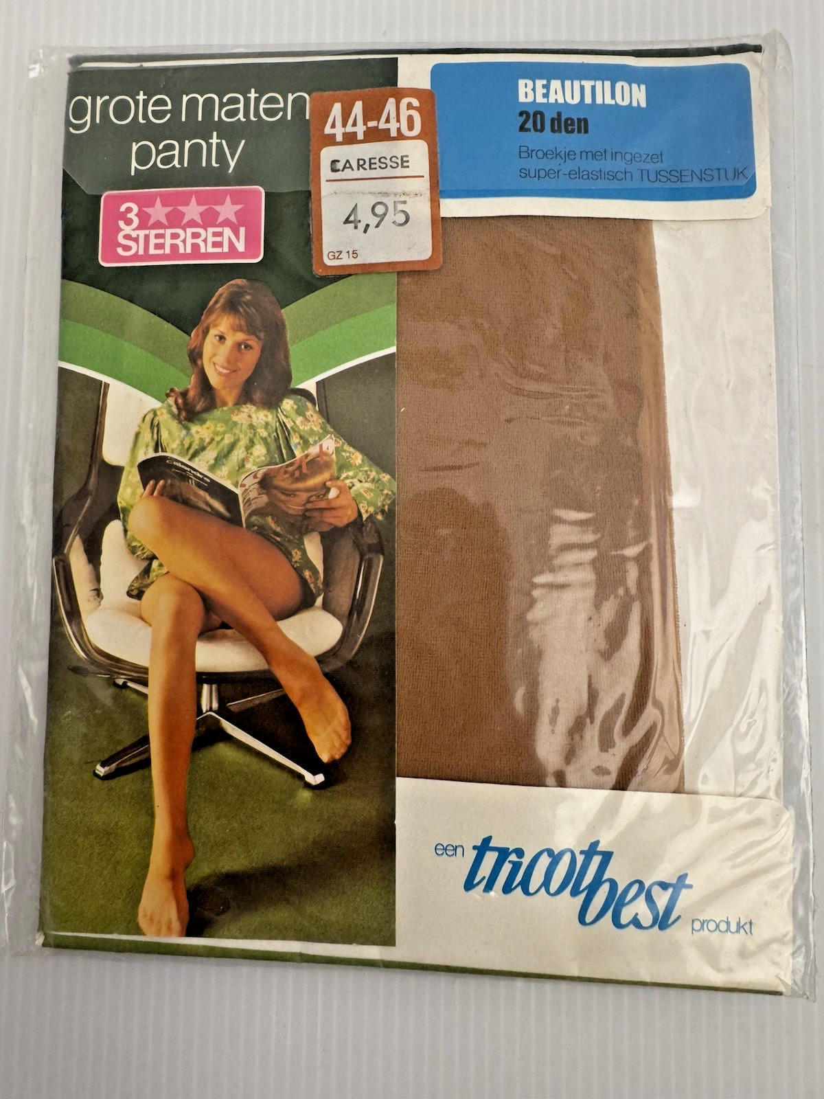 Vintage Tricotbest Beautilon 20 Den Pantyhose NIP Size 44-46 Brown Retro Hosiery