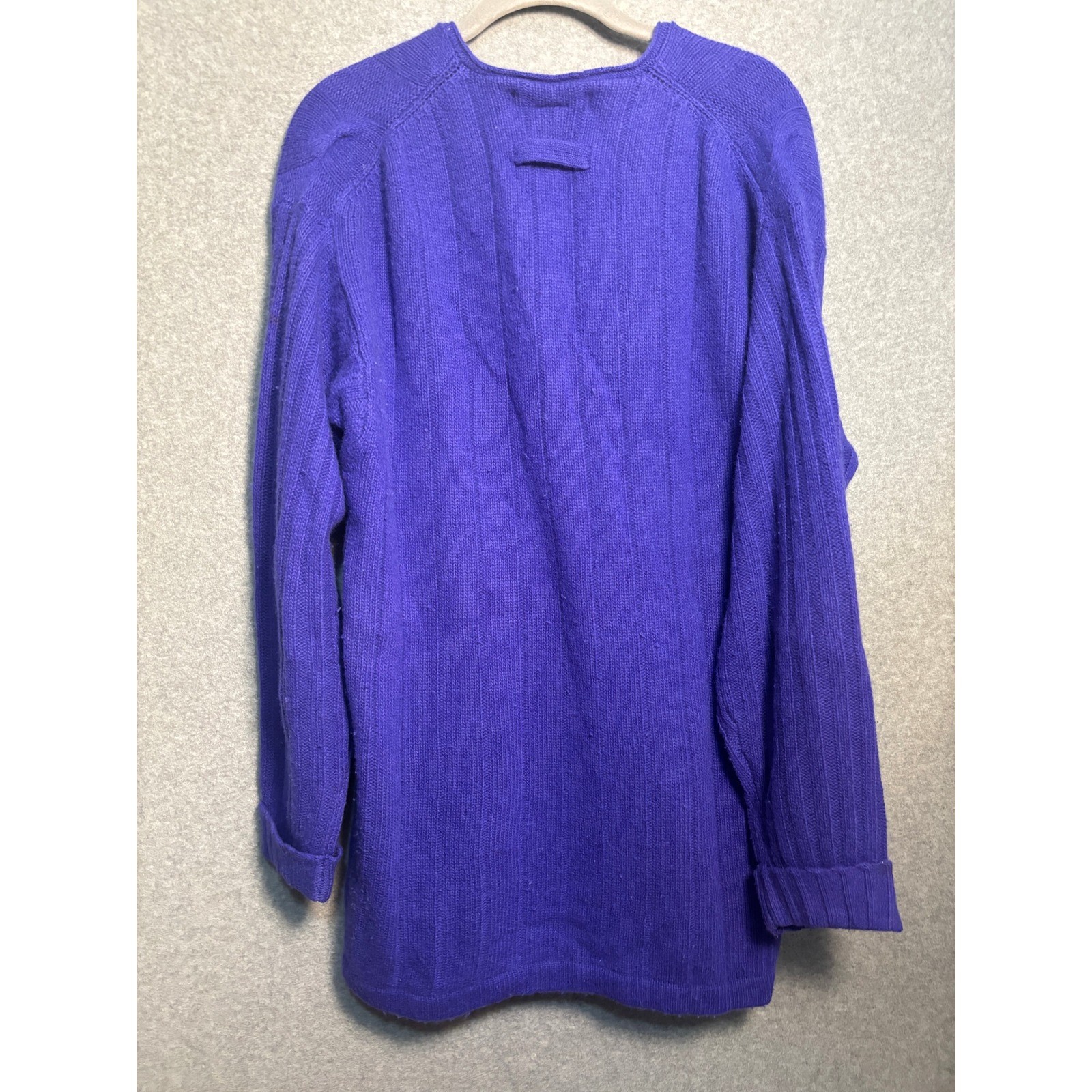 Vintage The Limited Angora Wool Cable Knit Sweater Purple Oversized 90s M