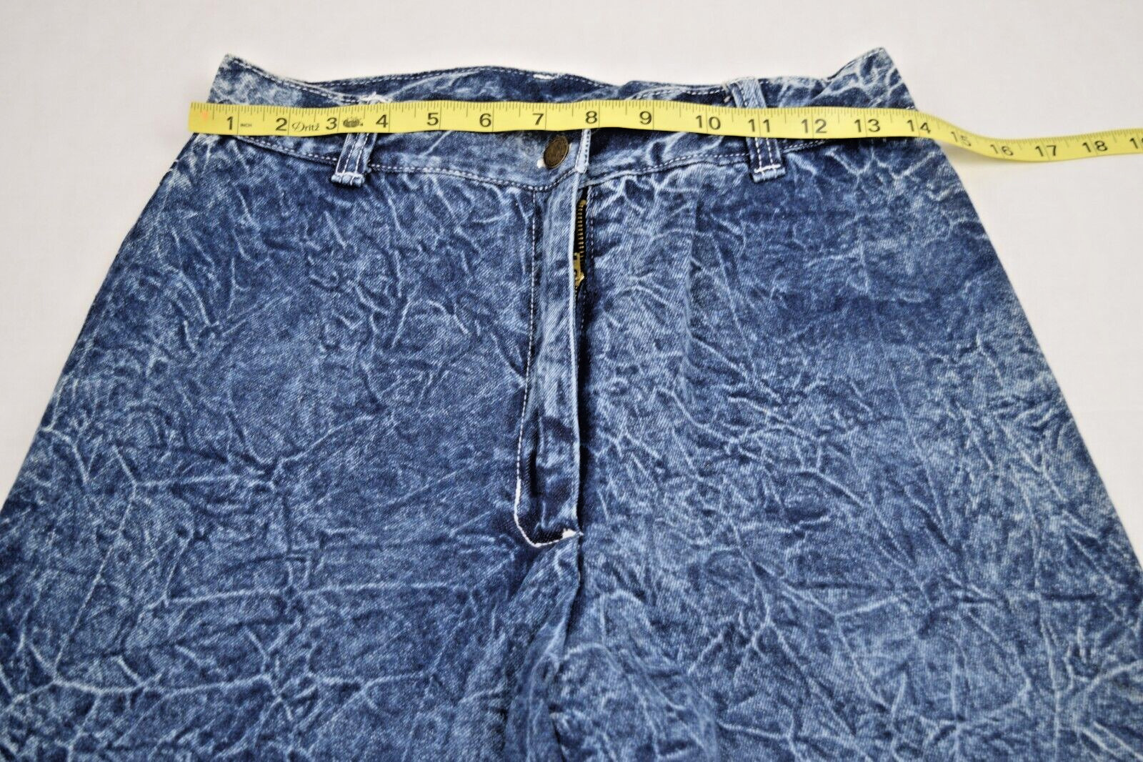 Vintage Jeans F A X Acid Wash Size 13/14 W28 L29 80s Blue High Waist Made USA