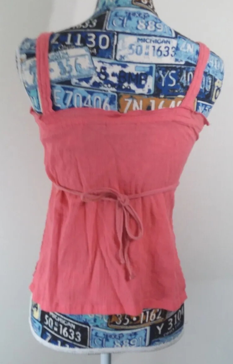 Vintage Wet Seal Split Side Tank Top Women&rsquo;s Size Small Coral Pink Y2K